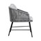 Armen Living Calica Outdoor Patio Dining Chair in Black Metal and Gray Rope 840254332294 - alternate 5